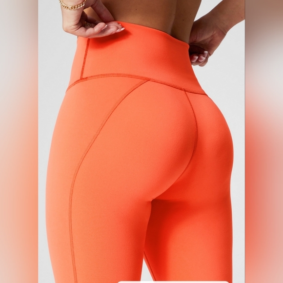 Fabletics Define PowerHold® Passion Orange High-Waisted 7/8 Leggings - Size XL - Picture 4 of 10